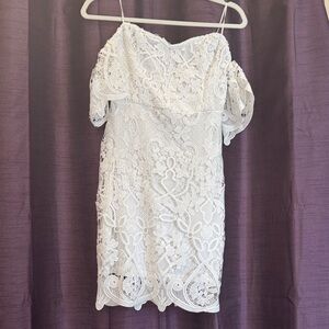 Blush White Lace Mini Dress